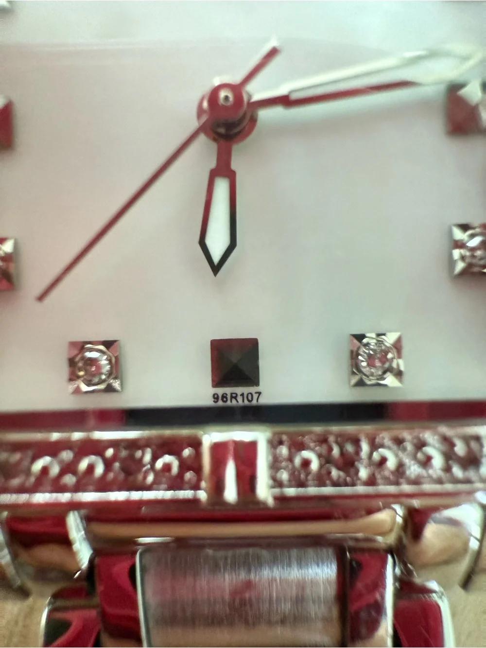 Bulova Silver Tone Mother-of-Pearl Dial Crystal Accent Ladies Watch